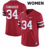 Women's Ohio State Buckeyes #34 Owen Fankhauser Red Nike NCAA College Football Jersey Spring BWF5644VK
